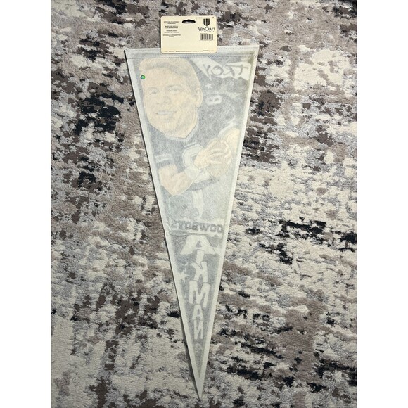 VTG Dallas Cowboys Troy Aikman 90s NFL Wincraft Pennant USA NEW - Picture 7 of 7